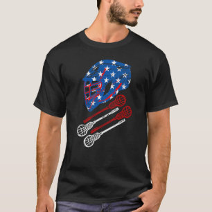 Lacrosse American  Flag Lax Helmet Stick 4t T-shirt