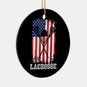 Lacrosse American Flag Lax Helmet Sticks 4de van Keramisch Ornament (Rechts)