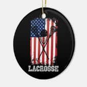 Lacrosse American Flag Lax Helmet Sticks 4de van Keramisch Ornament (Links)