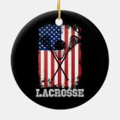 Lacrosse American Flag Lax Helmet Sticks 4de van Keramisch Ornament (Achterkant)