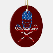 Lacrosse American Flag Lax Helmet Sticks 4e van Keramisch Ornament (Rechts)