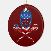Lacrosse American Flag Lax Helmet Sticks 4e van Keramisch Ornament (Links)