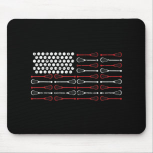 Lacrosse American Flag Lax mam design Muismat