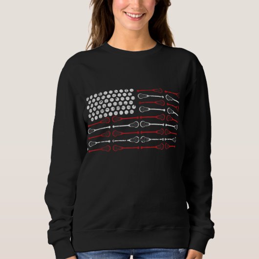 Lacrosse American Flag Lax mam design Trui (Voorkant)