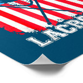 Lacrosse American Flag  op 4 juli Poster (Hoek)