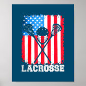 Lacrosse American Flag  op 4 juli Poster (Voorkant)