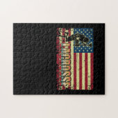 Lacrosse American Flag USA Flag  Retro Legpuzzel (Horizontaal)