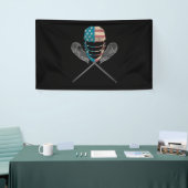 Lacrosse American vlag Lax Helmet en Stick Spandoek (Beurs)
