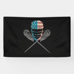 Lacrosse American vlag Lax Helmet en Stick Spandoek