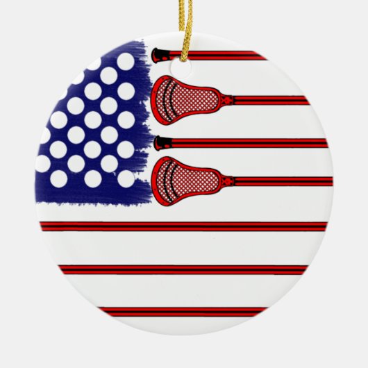Lacrosse Americas Game Keramisch Ornament (Voorkant)