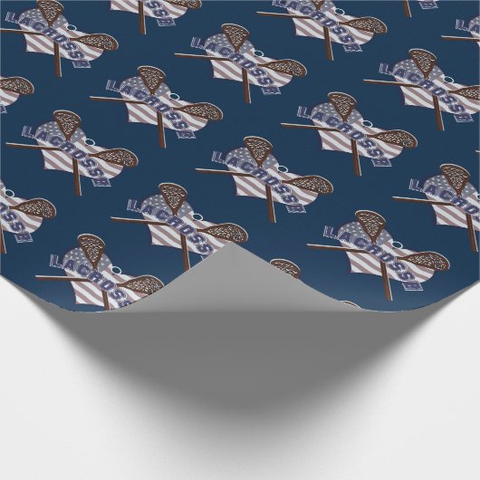 Lacrosse Americas Original Sport Heart Flag Cadeaupapier (Hoek)