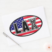 Lacrosse Amerika Lax Vlag Ovale Sticker (Envelop)
