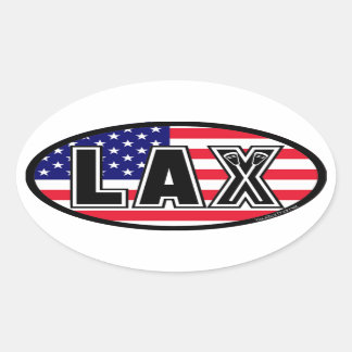 Lacrosse Amerika Lax Vlag Ovale Sticker