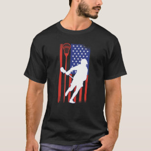 Lacrosse Amerikaanse Amerikaanse vlag Lax Helm Sti T-shirt