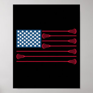 Lacrosse Amerikaanse Vlag Cool Lacrosse Familie Pa Poster