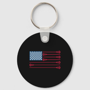 Lacrosse Amerikaanse Vlag Cool Lacrosse Familie Pa Sleutelhanger