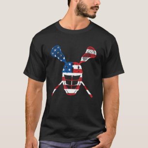 Lacrosse Amerikaanse Vlag Helm Patriottische Atlee T-shirt