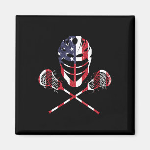 Lacrosse Amerikaanse Vlag Lax Helm Sticks 4 juli Magneet