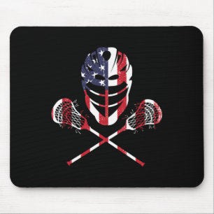 Lacrosse Amerikaanse Vlag Lax Helm Sticks 4 juli Muismat