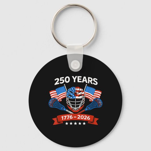Lacrosse Amerikaanse Vlag Lax Helm Sticks 4 juli Sleutelhanger (Voorkant)