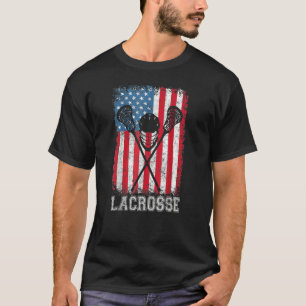 Lacrosse amerikaanse vlag Lax Helmet teken 4th of  T-shirt