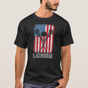Lacrosse amerikaanse vlag Lax Helmet teken 4th of  T-shirt