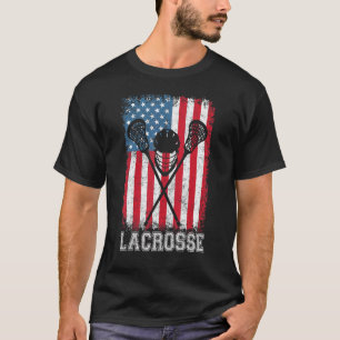 Lacrosse amerikaanse vlag Lax Helmet teken 4th of  T-shirt