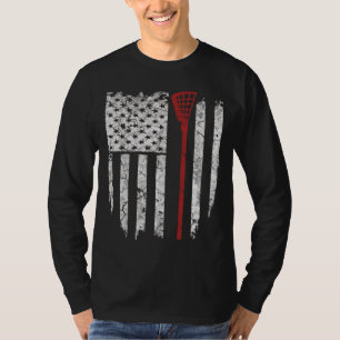 Lacrosse Amerikaanse vlag Mannen geschenken T-shirt
