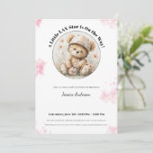 Lacrosse Baby Shower Invitation for Girl Feestdagenkaart (Staand voorkant)