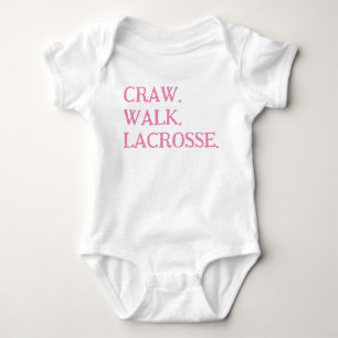 LACROSSE BABYMEISJE ONESIE ROZE WITTE TOP TSHIRT