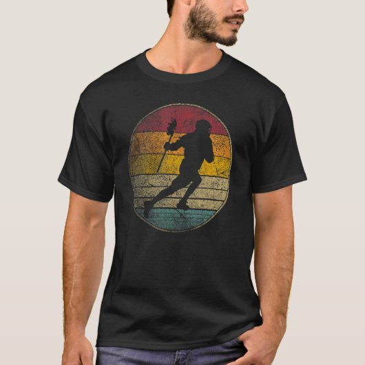 Lacrosse Ball Stick Retro Style  70 s 80 T-shirt (Voorkant)