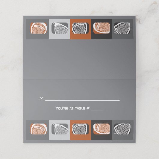 LACROSSE Bar Bat Mitzvah Seating Table Escort Card Plaatskaartje (Buitenkant ongevouwen)