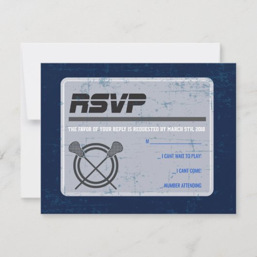 LACROSSE Bar Bat Mitzvah Uitnodigingskaart Kaart (Voorkant)