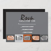 LACROSSE Bar Mitzvah Invitation Reply Kaart (Voorkant / Achterkant)