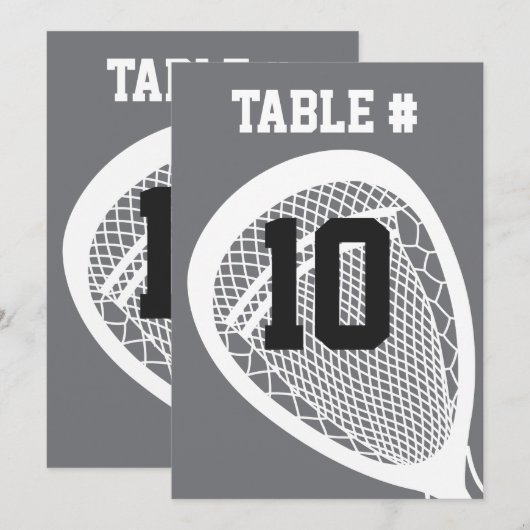 LACROSSE Bar Mitzvah TAFEL ZITPLAATSEN KAART (Voorkant / Achterkant)