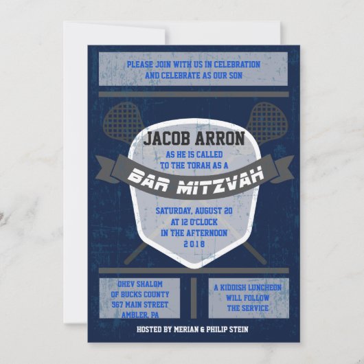 LACROSSE Bat Bar Mitzvah Uitnodiging (Voorkant)