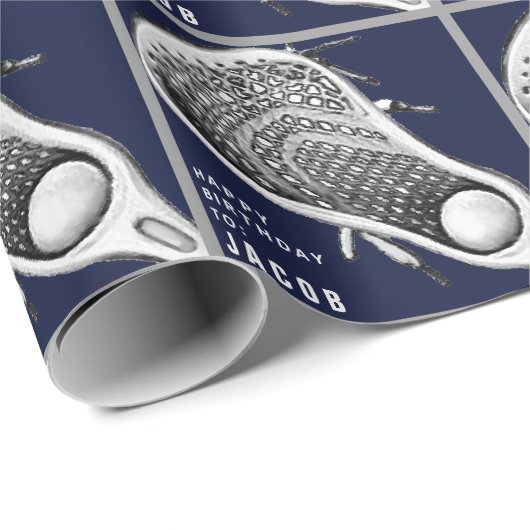 Lacrosse Birthday Gift Wrapping Paper Cadeaupapier (Rol Hoek)