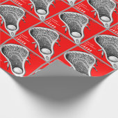 Lacrosse Birthday Gift Wrapping Paper Cadeaupapier (Hoek)