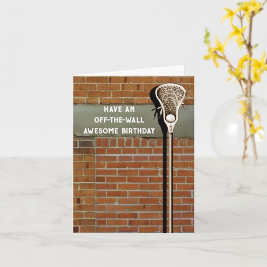 Lacrosse Birthday Kaart (Gele Bloem)