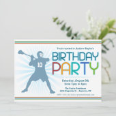 Lacrosse Birthday Party Invites - lax themed Kaart (Staand voorkant)