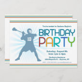 Lacrosse Birthday Party Invites - lax themed Kaart (Voorkant / Achterkant)