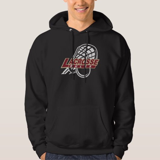 Lacrosse Black Hooded Sweatshirt (Voorkant)