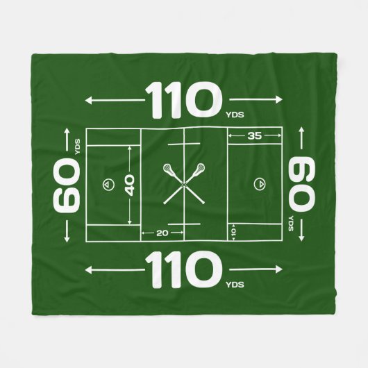 Lacrosse Blanket - Lacrosse Field Design Fleece Deken (Voorkant (Horizontaal))