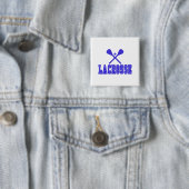 Lacrosse blauw vierkante button 5,1 cm (In situ)