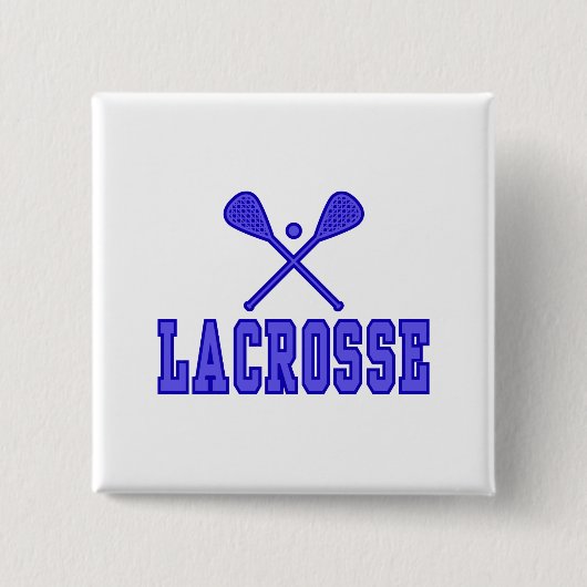 Lacrosse blauw vierkante button 5,1 cm (Voorkant)