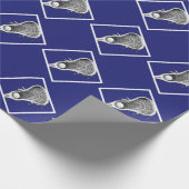 Lacrosse Blauwe Cadeauverpakkings Papier (Hoek)