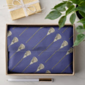 Lacrosse Blauwe Sport Tissue Papier (Geschenk)