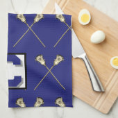 Lacrosse Blauwe Sporthanddoek Theedoek (Quarter Fold)
