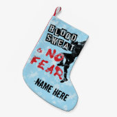Lacrosse Bloedzweet Geen Angst Kerstkous Kleine Kerstsok (Voorkant (Hangend))
