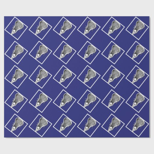 Lacrosse Blue Gift Wrapping Paper Cadeaupapier (Vlak)